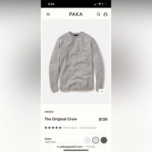 Paka alpaca fur grey sweater size L